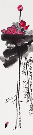 苏凤智作品1《一颗平常心 求乃大自在》规格：138X34cm.jpg