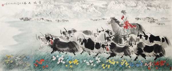 1619070623939700.jpg 《雪域之春》规格:124cmx301cm.JPG