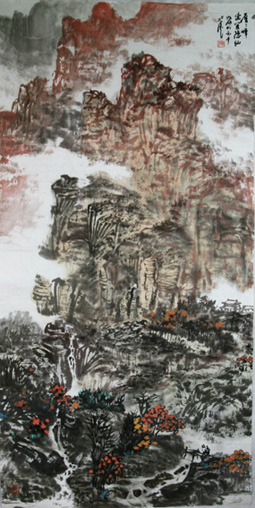层层峰峦宜隐仙 136×68cm 2011年
