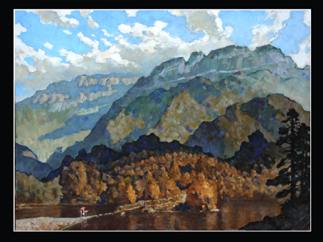 巴山夕照 80×60cm 油画 巴山夕照 80×60cm 油画