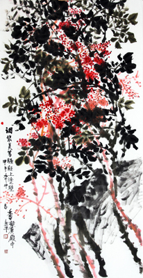 道金平作品《涂壁香凝汉殿中》 尺寸：68X138CM 2014年