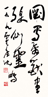 沈鹏 草书 尺寸：65×37cm