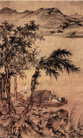 《秋舸清啸图》