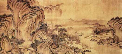 《秋山萧寺图》 部分 佚名 南宋