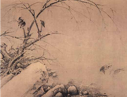 《雪竹文禽图》 黄 筌 五代后蜀