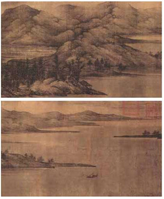 《夏景山口待渡图》(部分) 董 源 五代南唐