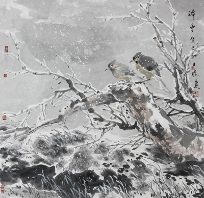 醉雪 尺寸：68x68cm