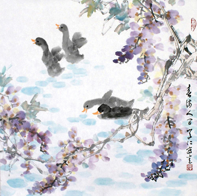 《春满人间》 尺寸：68×68cm 2006年创作 中国国家博物馆收藏