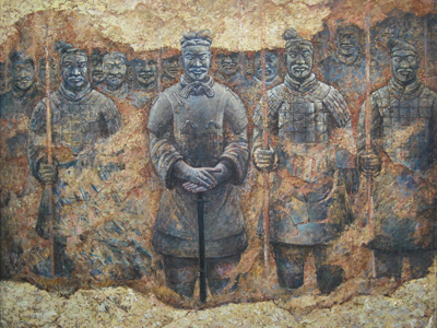 沉积二 尺寸：150X180cm 布面油画2001年