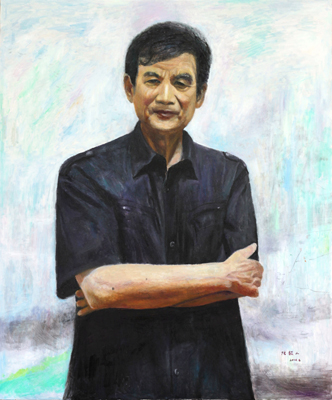 著名中国画家曹英义先生 尺寸：120x100cm