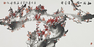 红梅一树俏春风