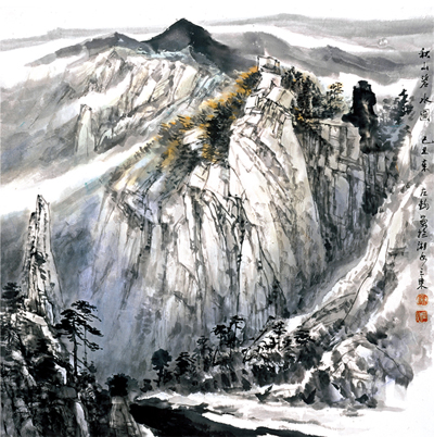 秋山碧水图