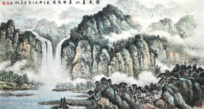 曲学真 碧水青山美丽家园 尺寸：198X95cm