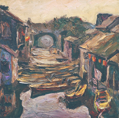 王滨 青岛科技大学 油画 水乡之晨