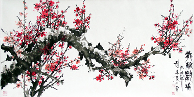 龙梅献瑞 横180×95