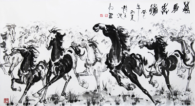 万马奔腾 横180×95