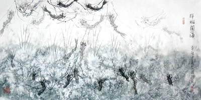 群虾闹海 2011 纸本国画 138X70cm