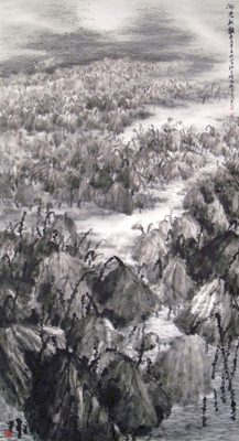 湖光秋韵 96x180cm