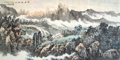 《紫气映山川》 136X68CM 《紫气映山川》 136X68CM