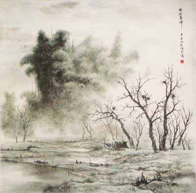 《静待春神》68cmx68cm