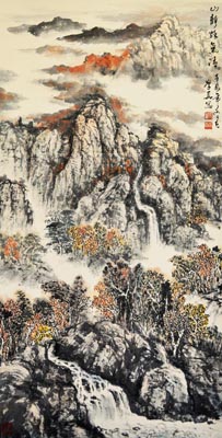 曲学真 山静秋气清 136X68