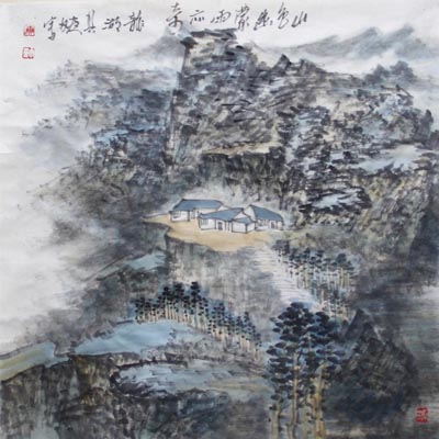 山色幽蒙雨亦奇 68X68(2014)