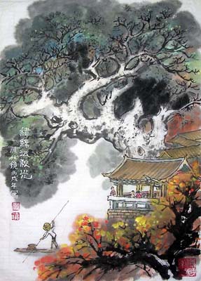 陈仕镜作品《纬丝沄秋光》