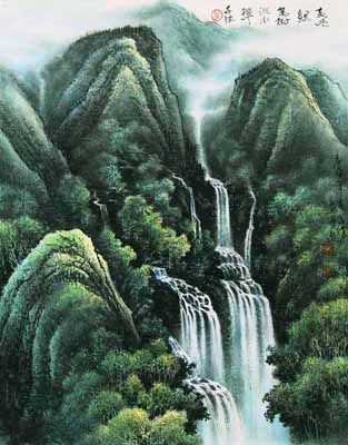 春风绿万树 流水弹千弦 80X100cm