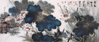 影动知月到 风来觉花香 98X180cm