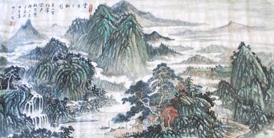 《云巫三秋图》中国画 四尺整纸