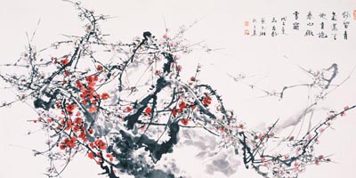 直抱春心傲雪霜 136x68cm