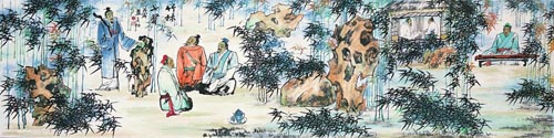 竹林七贤 68cmX272cm