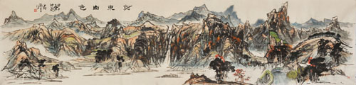 《河东山色》400X100cm