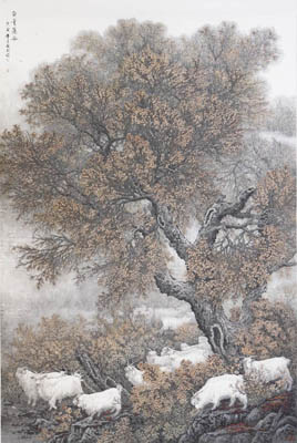 《白云荡谷》宽145cmx高215cm