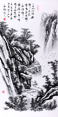 一日入山访乐师，恋花怀水不思归68X136
