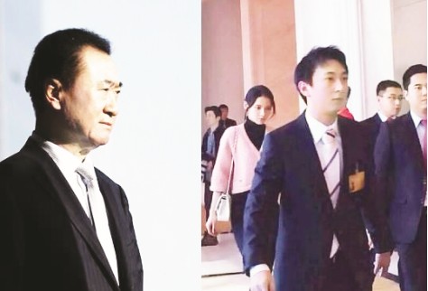 ●王健林（左）和儿子王思聪组合图