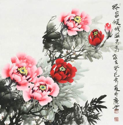 娇容倾城溢天香(国画)