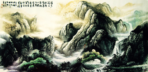 怀四川山水情 240x120cm 2004年