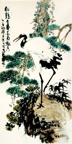 松鹤长寿图 96x45cm 1995年