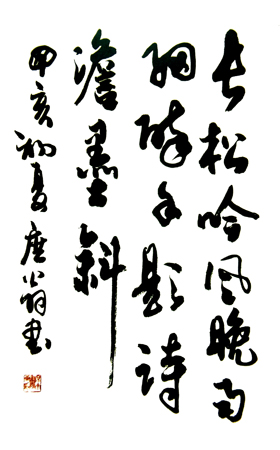 长松吟风晚雨细醉手题诗淡墨斜 70x50cm 2007年