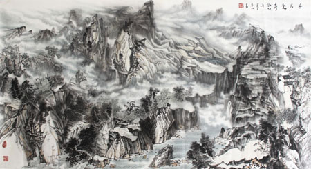 千岩竞秀97x180cm