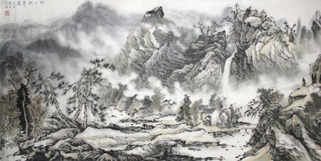 秋山积翠68x136cm