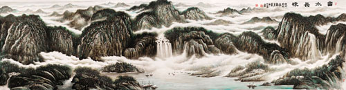 钟全昌作品《富水长流》3370cmX91cm