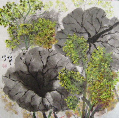 《野菏飘香》规格：68×68cm