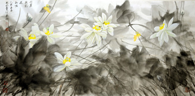 明霞照影花如语（69X138cm）