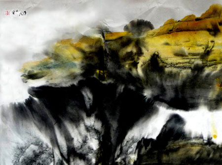 孟广金作品《秋山秋雨锁秋梦》68x80cm