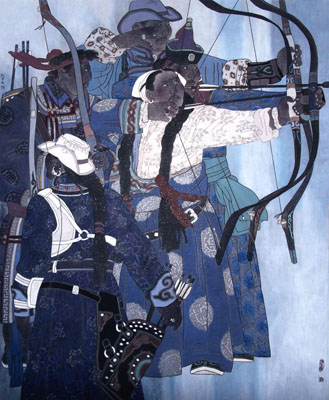 《天韵草原·赛场》215cmx175cm 2011年