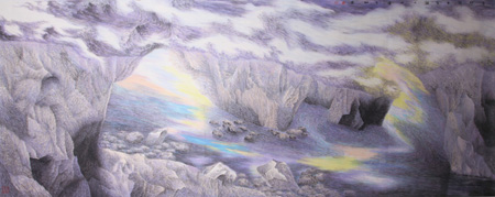 云悠闲水清澈人心境万物苏145cmX366cm