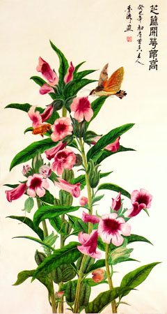 工笔画花鸟六尺宣