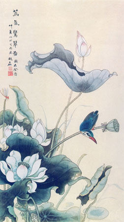 菡氤惊翠137cmx67cm